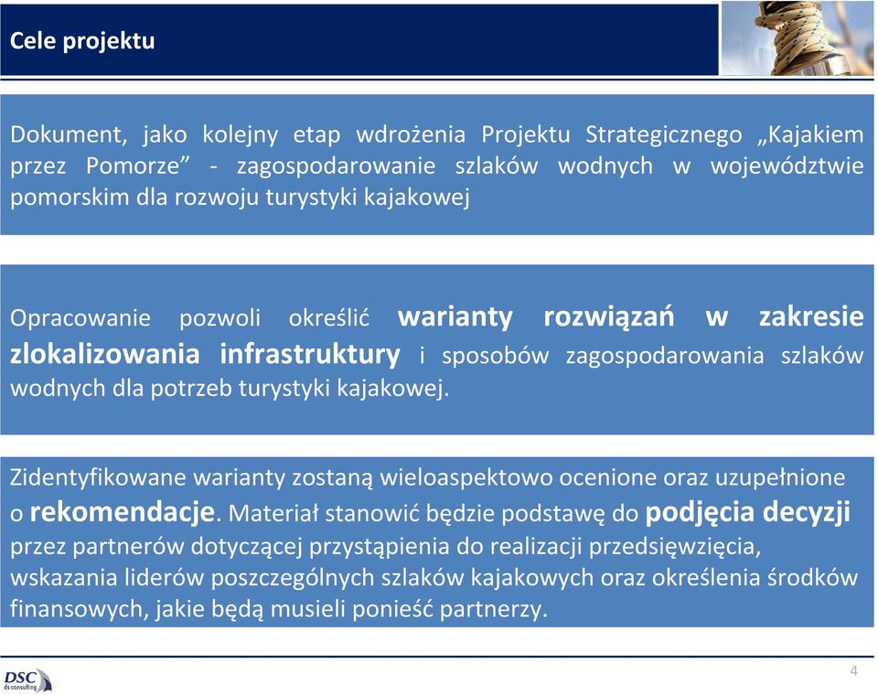 kajakowej. Zidentyfikowane warianty zostanąwieloaspektowo ocenione oraz uzupełnione o rekomendacje.