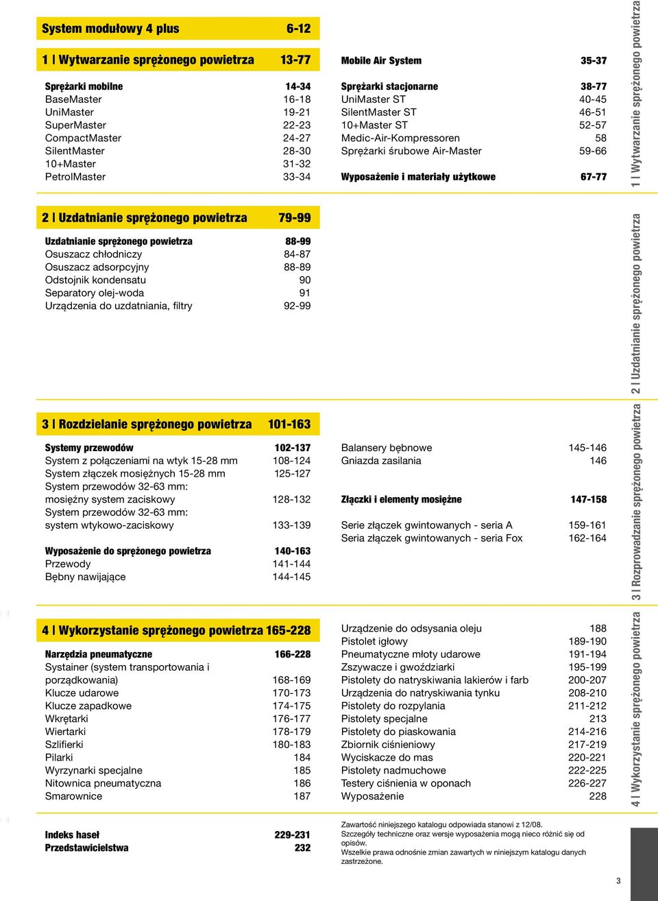 Urządzenia do uzdatniania, filtry 92-99 3 Rozdzielanie sprężonego powietrza 101-163 Systemy przewodów 102-137 System zpołączeniami na wtyk 15-28 mm 108-124 System złączekmosiężnych 15-28 mm 125-127