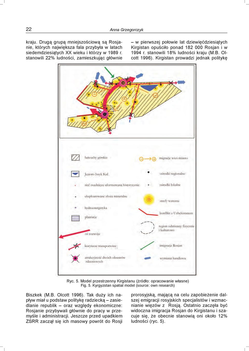 Kirgistan prowadzi jednak politykę Ryc. 5. Model przestrzenny Kirgistanu (żródło: opracowanie własne) Fig. 5. Kyrgyzstan spatial model (source: own research) Biszkek (M.B. Olcott 1996).