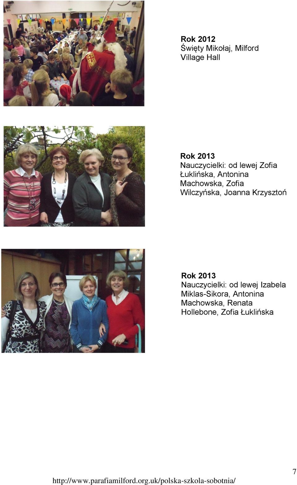Zofia Wilczyńska, Joanna Krzysztoń Rok 2013 Nauczycielki: od