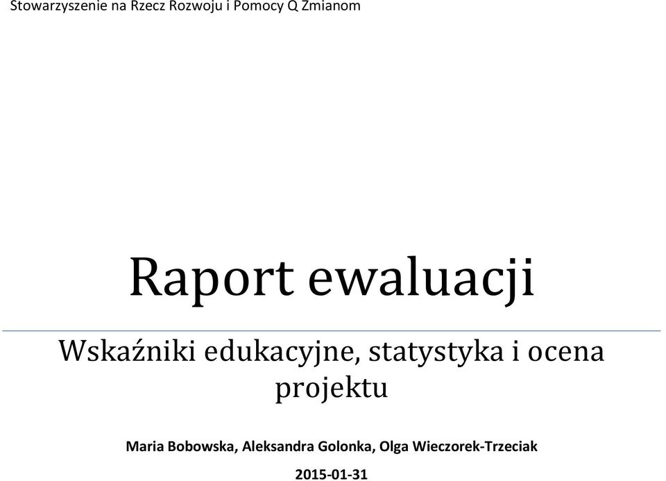 statystyka i ocena projektu Maria Bobowska,