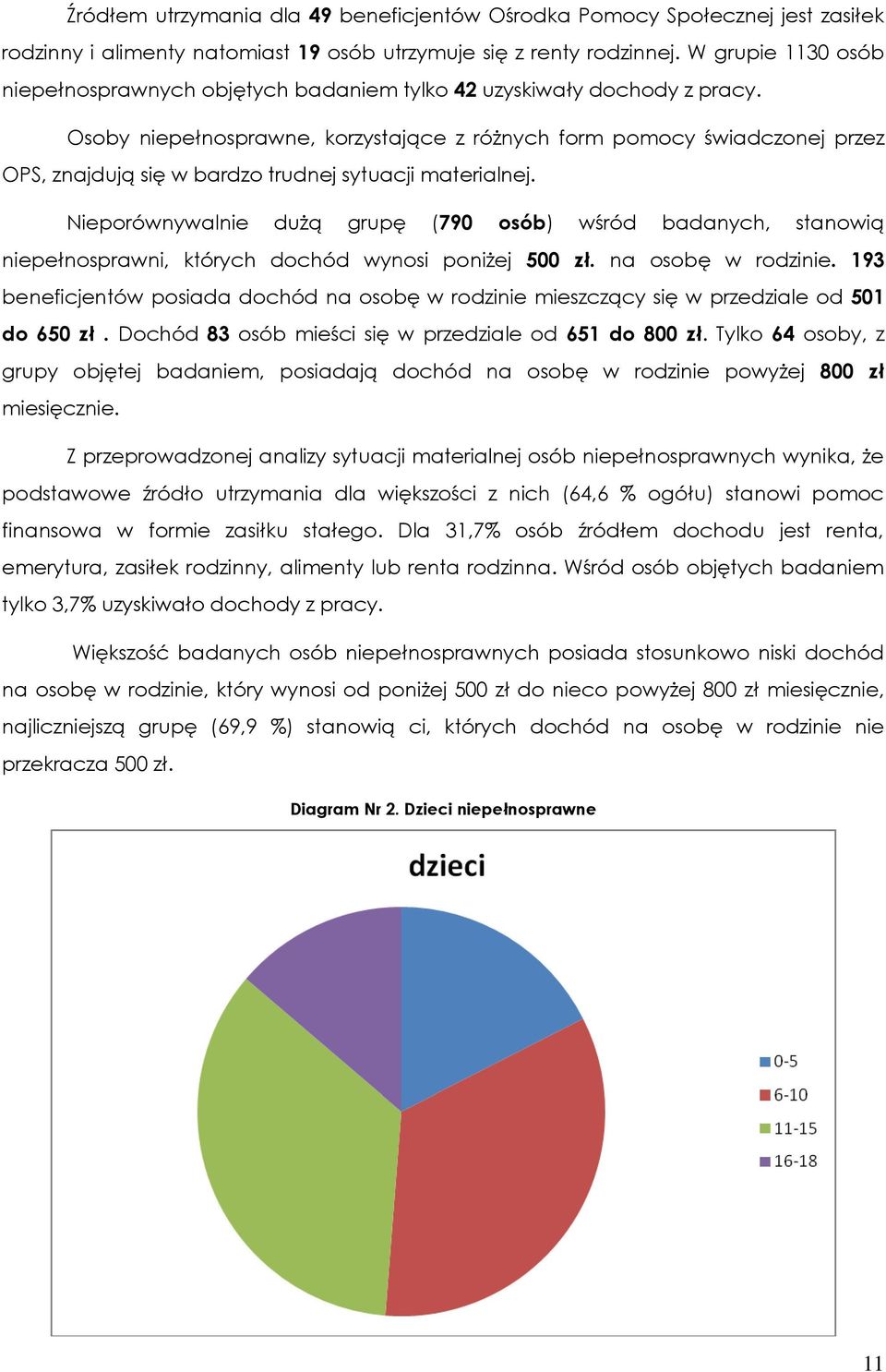 Osoby niepełnosprawne, korzystające z różnych form pomocy świadczonej przez OPS, znajdują się w bardzo trudnej sytuacji materialnej.