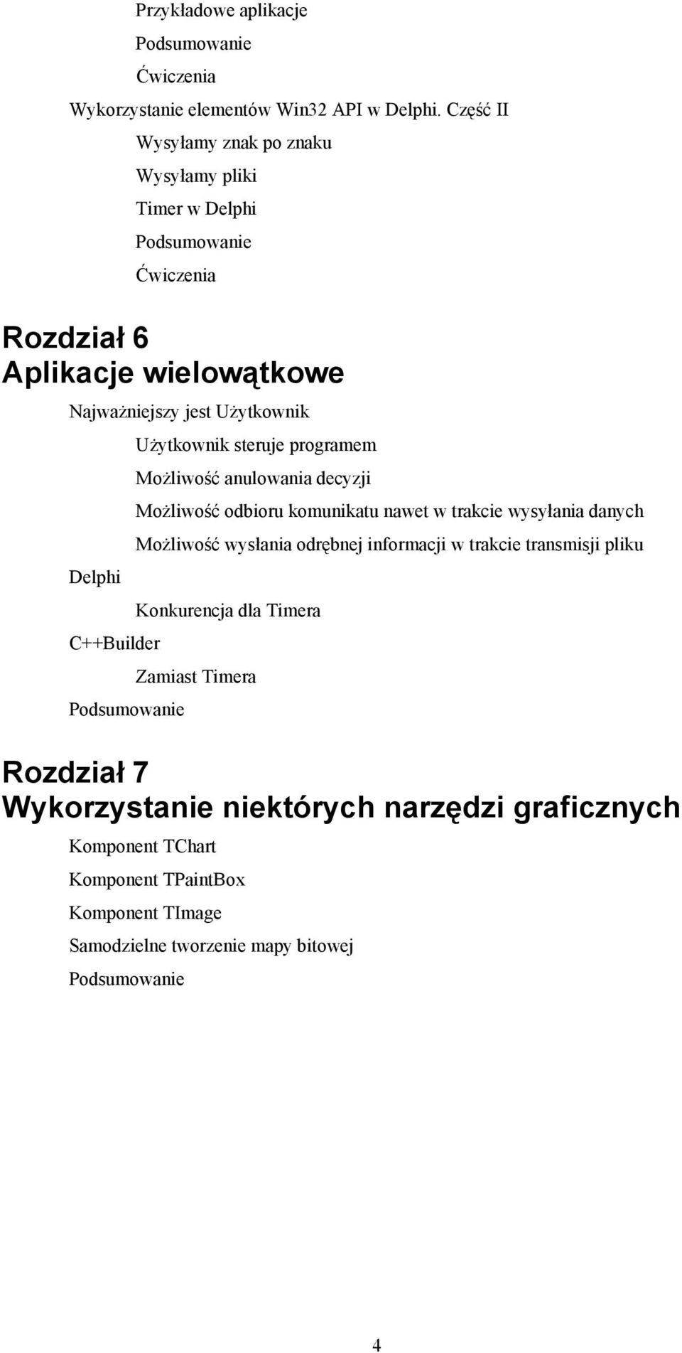 steruje programem Możliwość anulowania decyzji Możliwość odbioru komunikatu nawet w trakcie wysyłania danych Możliwość wysłania odrębnej informacji w trakcie