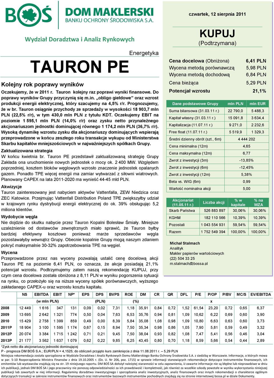 Tauron osiągnie przychody ze sprzedaży w wysokości 18 903,7 mln PLN (22,5% r/r), w tym 430,0 mln PLN z tytułu KDT.