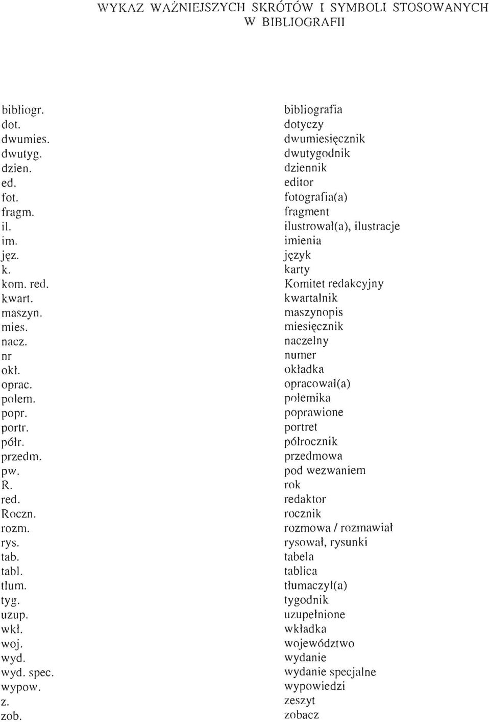 bibliografia dotyczy dwumiesięcznik dwutygodnik dziennik editor fotografia(a) fragment ilustrował(a), ilustracje imienia język karty Komitet redakcyjny kwartalnik maszynopis miesięcznik naczelny