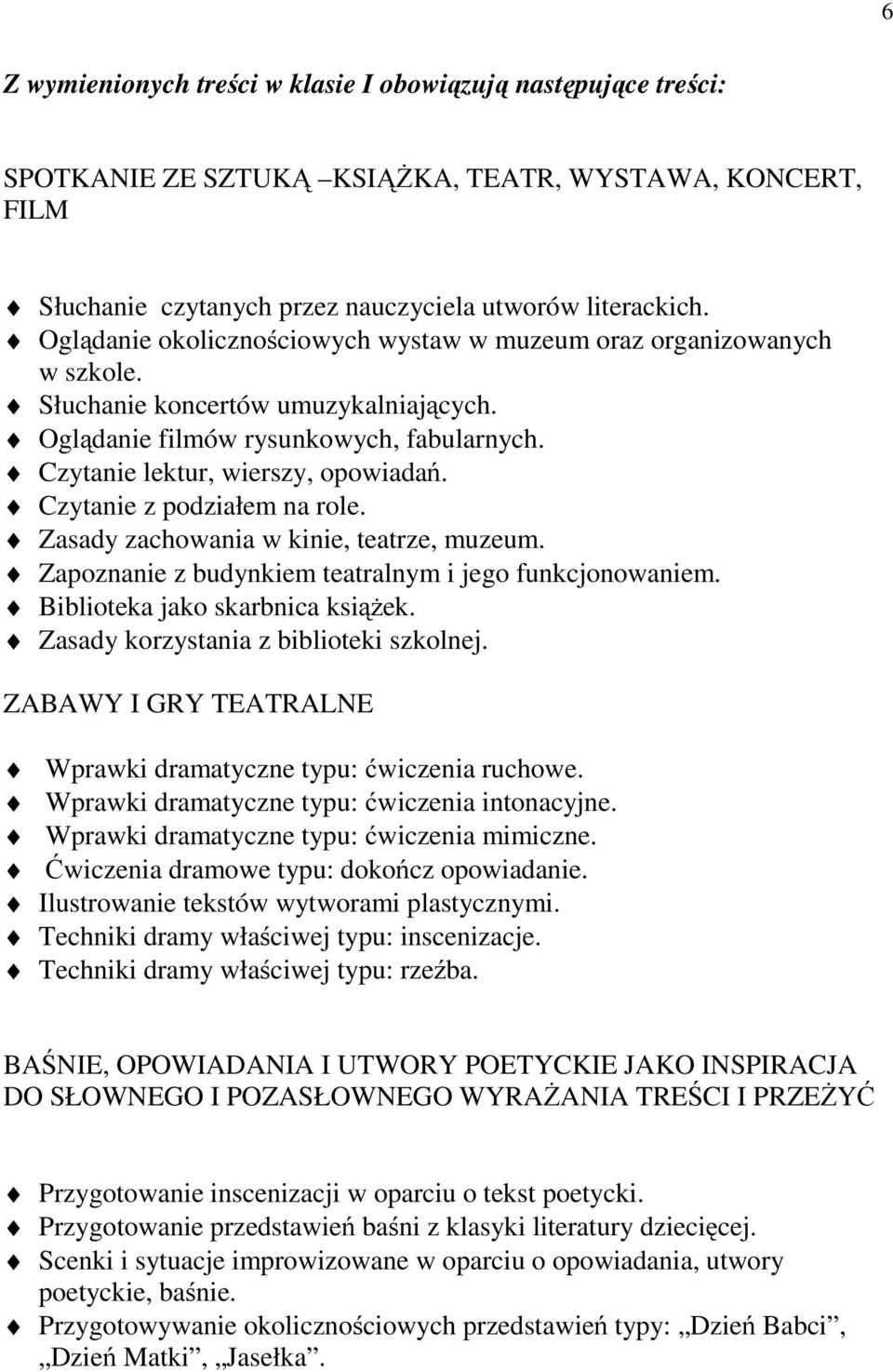 Czytanie z podziałem na role. Zasady zachowania w kinie, teatrze, muzeum. Zapoznanie z budynkiem teatralnym i jego funkcjonowaniem. Biblioteka jako skarbnica książek.