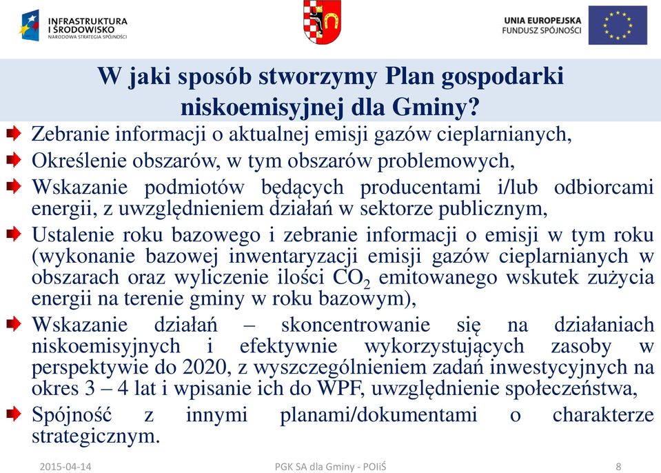 działań w sektorze publicznym, Ustalenie roku bazowego i zebranie informacji o emisji w tym roku (wykonanie bazowej inwentaryzacji emisji gazów cieplarnianych w obszarach oraz wyliczenie ilości CO 2