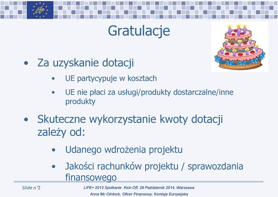 Skuteczne wykorzystanie kwoty dotacji zależy od: Udanego