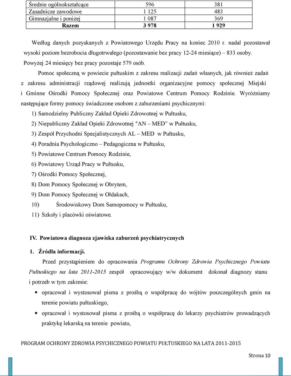 Pomoc społeczną w powiecie pułtuskim z zakresu realizacji zadań własnych, jak również zadań z zakresu administracji rządowej realizują jednostki organizacyjne pomocy społecznej Miejski i Gminne