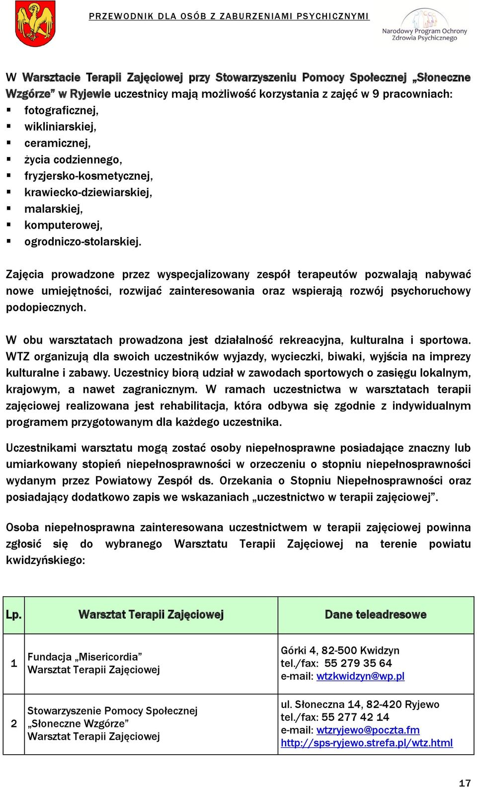 Zajęcia prowadzone przez wyspecjalizowany zespół terapeutów pozwalają nabywać nowe umiejętności, rozwijać zainteresowania oraz wspierają rozwój psychoruchowy podopiecznych.