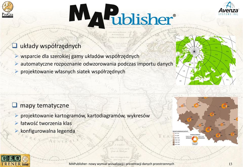 projektowanie własnych siatek współrzędnych mapy tematyczne