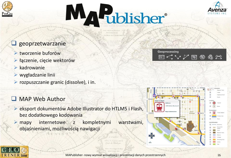 MAP Web Author eksport dokumentów Adobe Illustrator do HTLM5 i Flash, bez