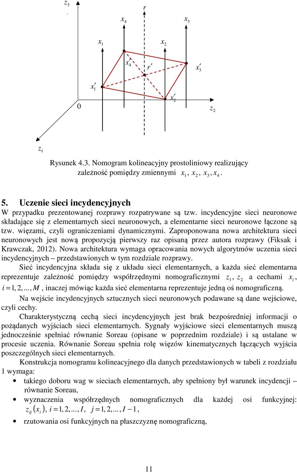 pierwsy ra opisaną pre autora roprawy (Fiksak i Krawcak, 0 Nowa architektura wymaga opracowania nowych algorytmów ucenia sieci incydencynych predstawionych w tym rodiale roprawy Sieć incydencyna