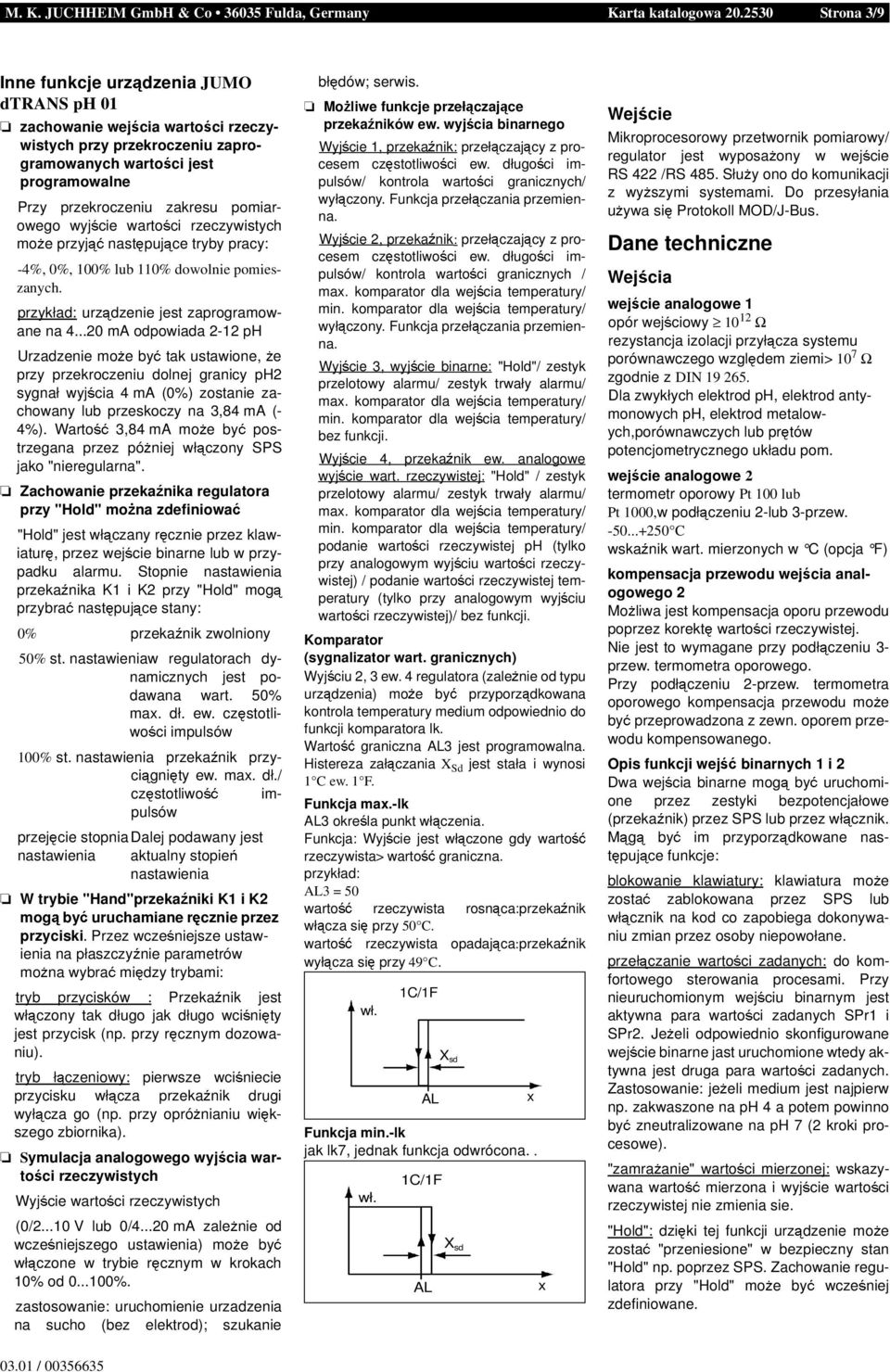 pomiarowego wyjl cie wartol ci rzeczywistych mom e przyjn O nastp pujn ce tryby pracy: -4%, 0%, 100% 110% dowolnie pomieszanych. przykład: urzn dzenie jest zaprogramowane na 4.