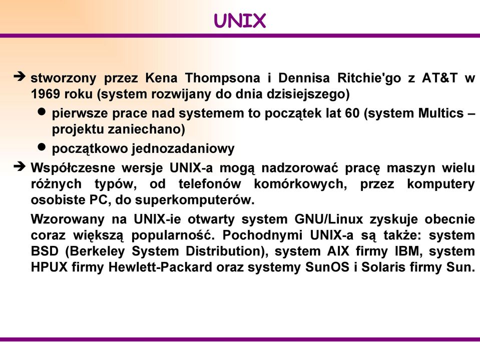 telefonów komórkowych, przez komputery osobiste PC, do superkomputerów.