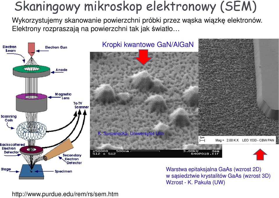 Elektrony rozpraszają na powierzchni tak jak światło Kropki kwantowe GaN/AlGaN K.