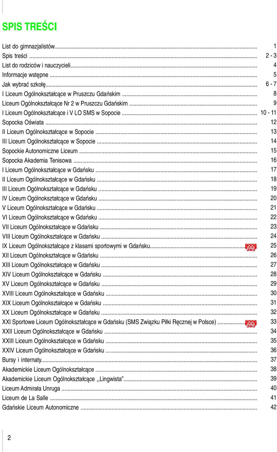 .. Sopockie Autonomiczne Liceum... Sopocka Akademia Tenisowa... I Liceum Ogólnokształcące w Gdańsku... II Liceum Ogólnokształcące w Gdańsku... III Liceum Ogólnokształcące w Gdańsku.