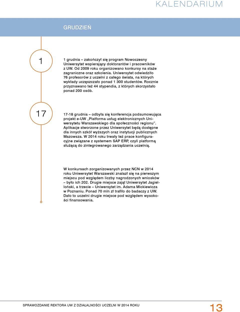 17 17-18 grudnia odbyła się konferencja podsumowująca projekt e-uw Platforma usług elektronicznych Uniwersytetu Warszawskiego dla społeczności regionu.