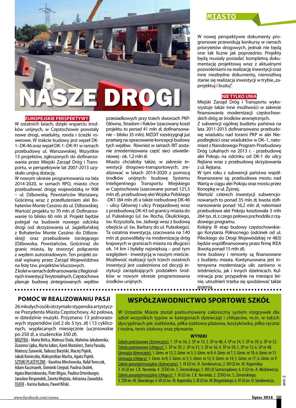 Wszystkie 13 projektów, zgłoszonych do dofinansowania przez Miejski Zarząd Dróg i Transportu, w perspektywie lat 2007-2013 uzyskało unijną dotację.