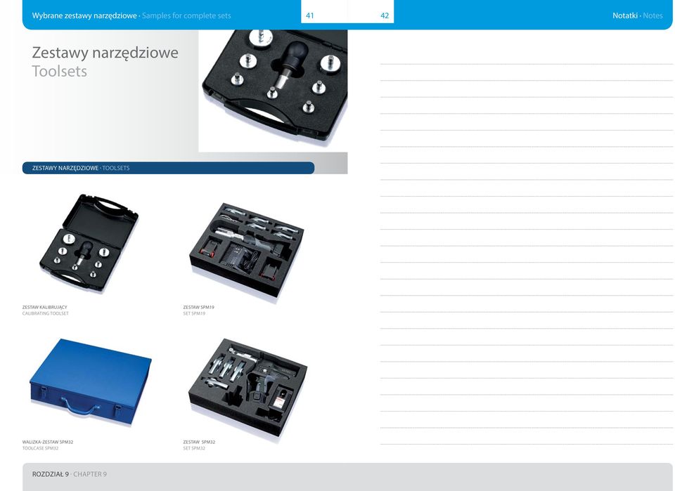 TOOLSETS ZESTAW KALIBRUJĄCY CALIBRATING TOOLSET ZESTAW SPM19 SET