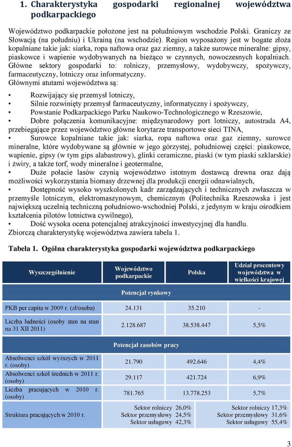 Region wyposażony jest w bogate złoża kopalniane takie jak: siarka, ropa naftowa oraz gaz ziemny, a także surowce mineralne: gipsy, piaskowce i wapienie wydobywanych na bieżąco w czynnych,