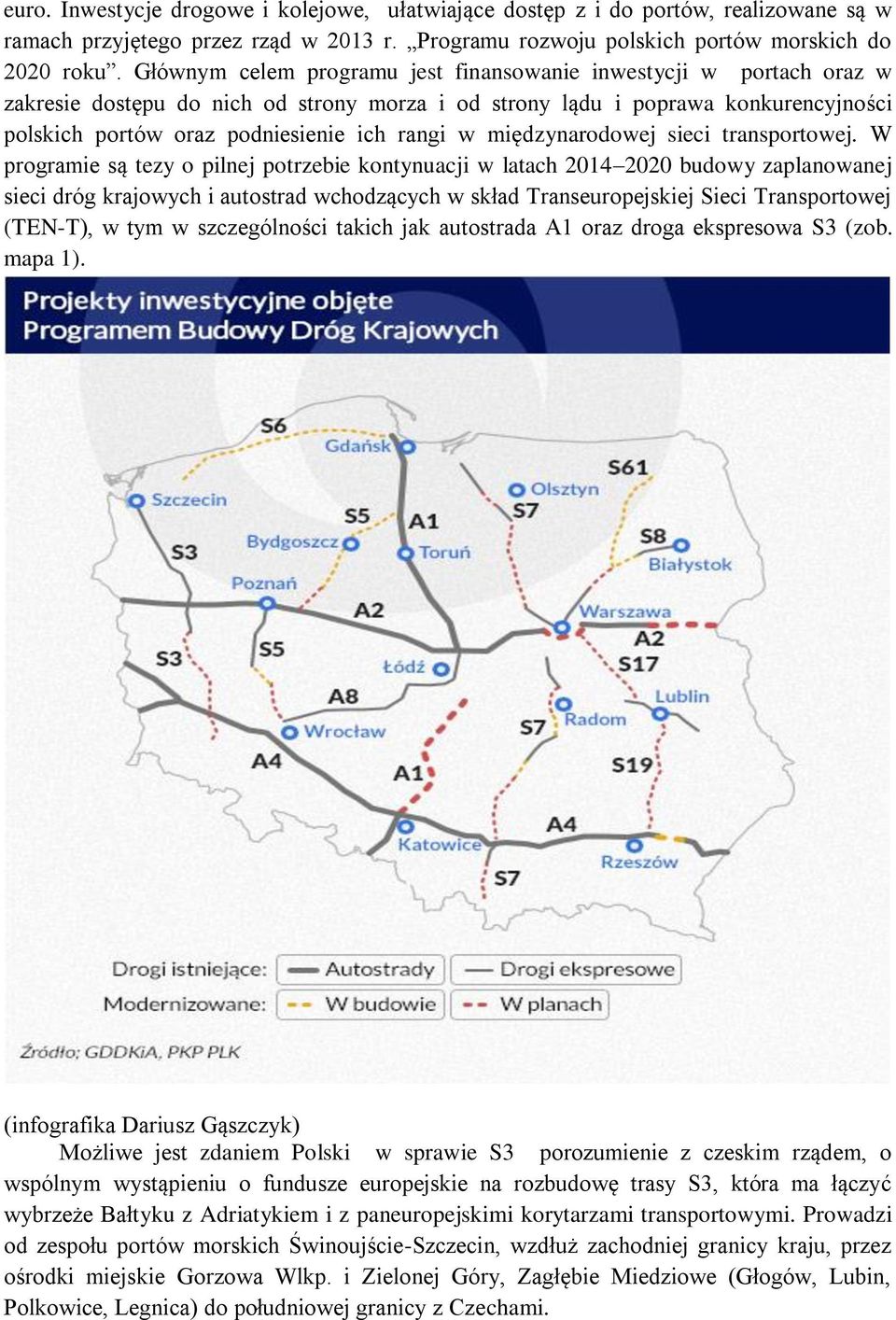 międzynarodowej sieci transportowej.