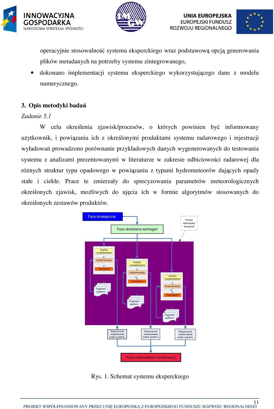 1 W celu określenia zjawisk/procesów, o których powinien być informowany użytkownik, i powiązania ich z określonymi produktami systemu radarowego i rejestracji wyładowań prowadzono porównanie