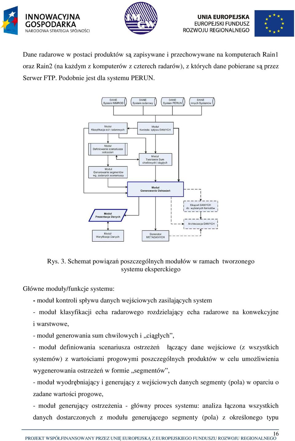 Schemat powiązań poszczególnych modułów w ramach tworzonego systemu eksperckiego Główne moduły/funkcje systemu: - moduł kontroli spływu danych wejściowych zasilających system - moduł klasyfikacji