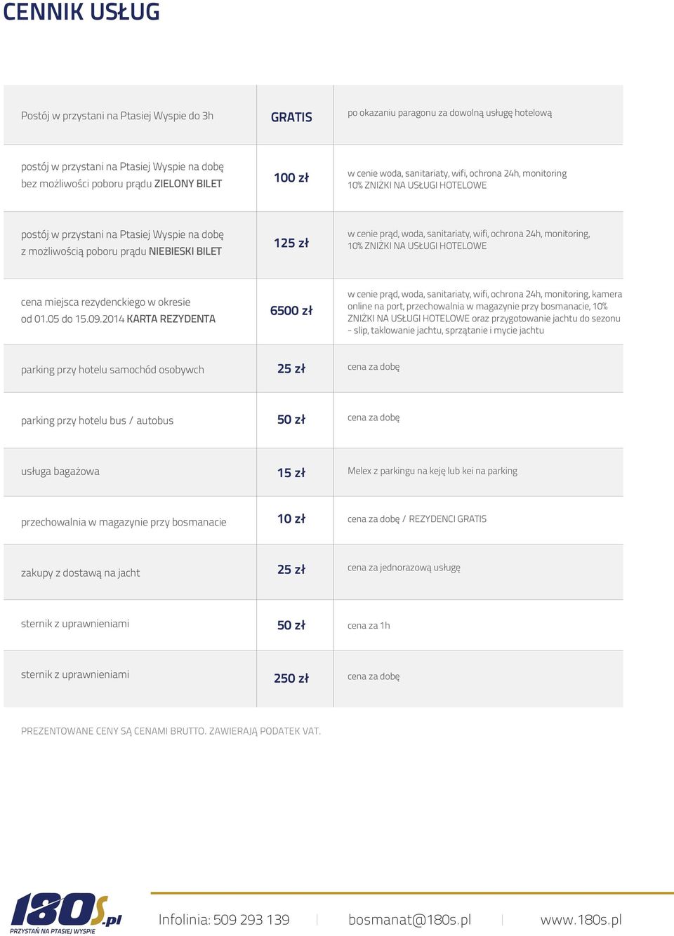 woda, sanitariaty, wifi, ochrona 24h, monitoring, 10% ZNIŻKI NA USŁUGI HOTELOWE cena miejsca rezydenckiego w okresie od 01.05 do 15.09.