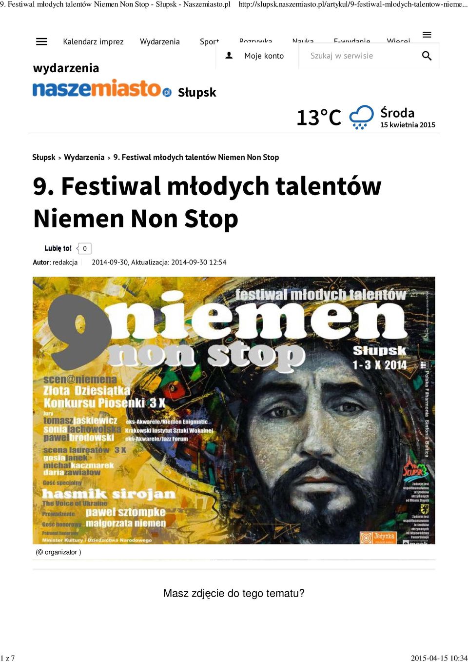 Festiwal młodych talentów Niemen Non Stop Lubię to!