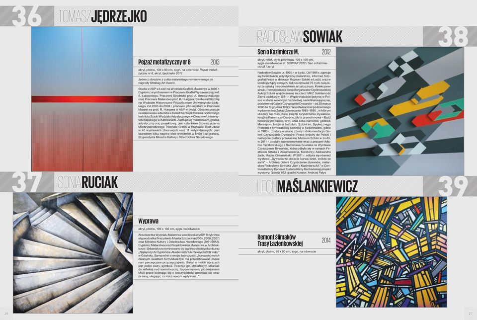 Studia w ASP w Łodzi na Wydziale Grafiki i Malarstwa w 2005 r. Dyplom z wyróżnieniem w Pracowni Grafiki Wydawniczej prof. S. Łabęckiego, Pracowni Sitodruku prof. A. Smoczyńskiego oraz Pracowni Malarstwa prof.