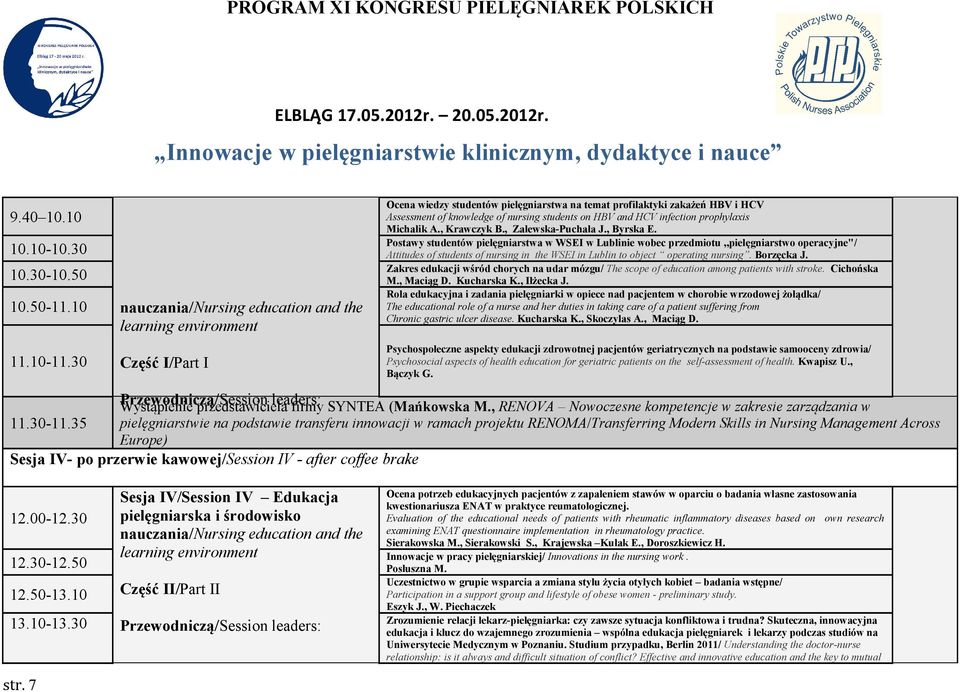 HBV and HCV infection prophylaxis Michalik A., Krawczyk B., Zalewska-Puchała J., Byrska E.