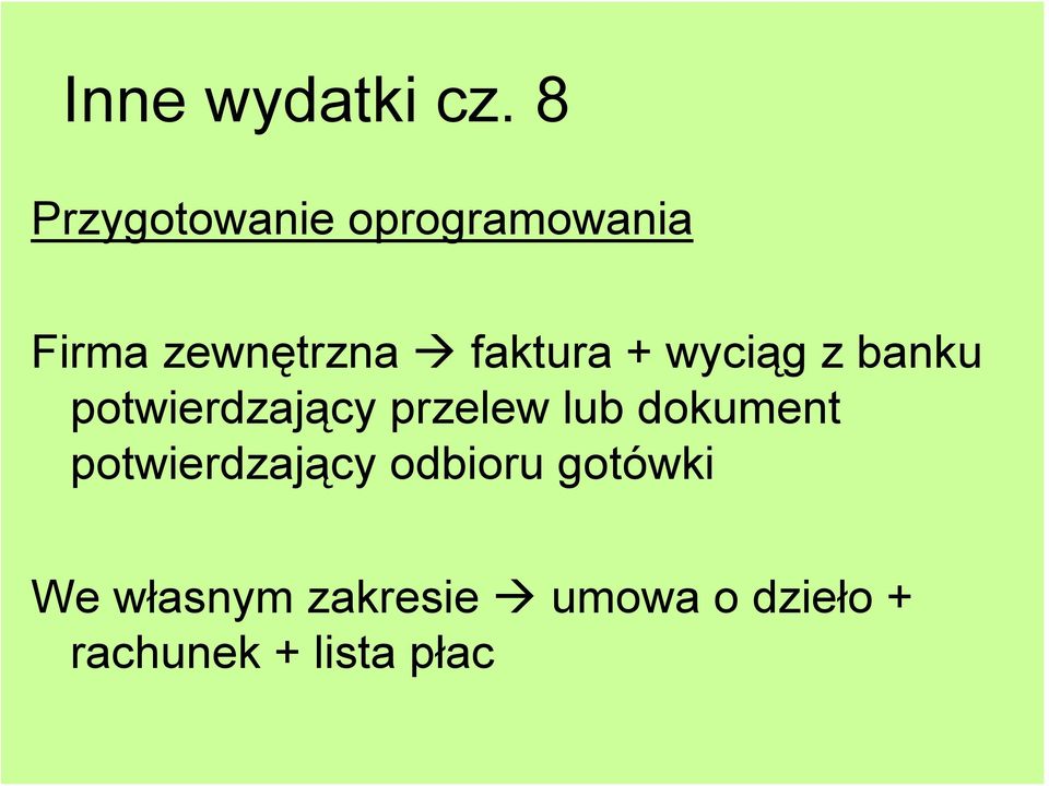 faktura + wyciąg z banku potwierdzający przelew lub