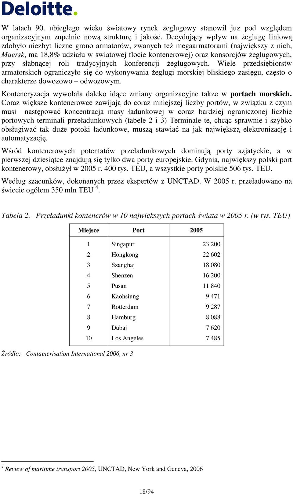 Ŝeglugowych, przy słabnącej roli tradycyjnych konferencji Ŝeglugowych.