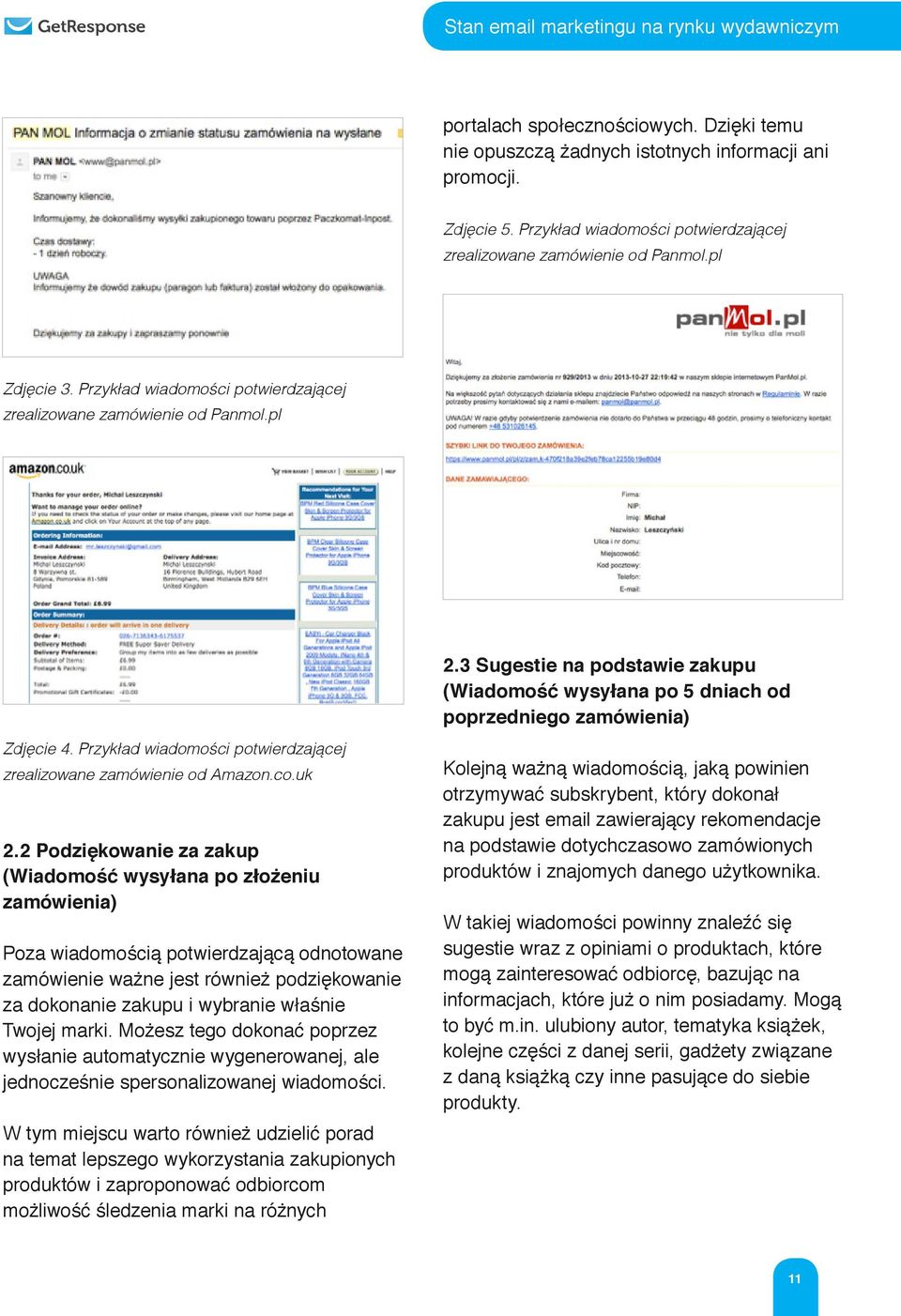 Przykład wiadomości potwierdzającej zrealizowane zamówienie od Amazon.co.uk 2.