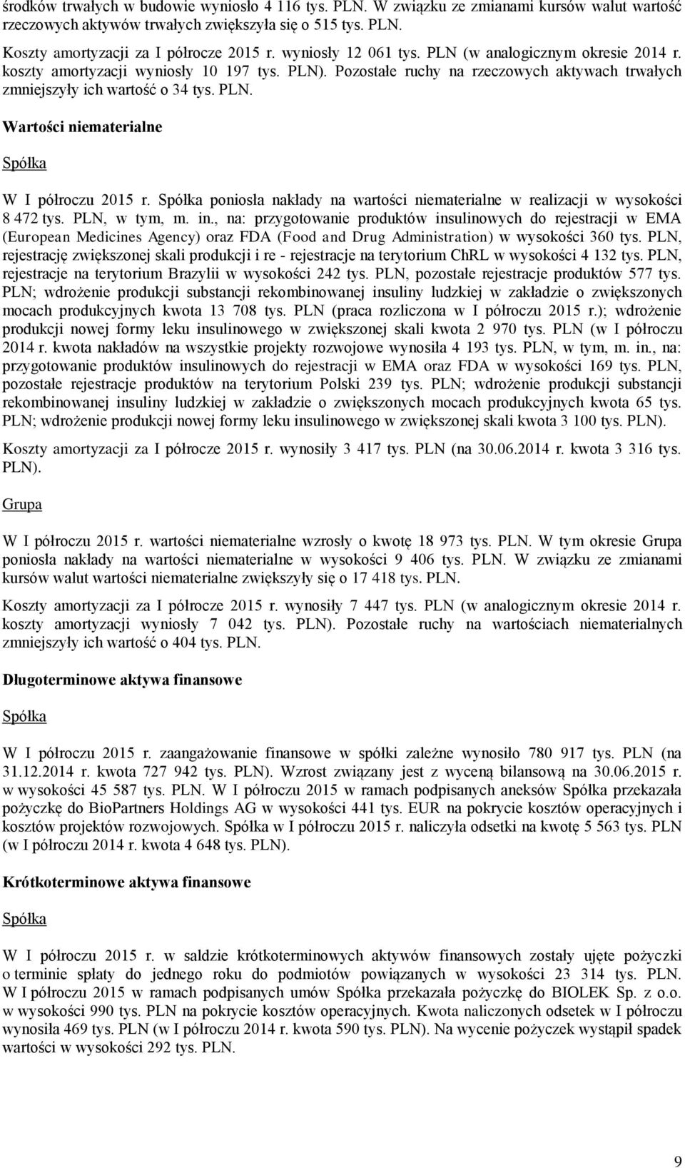 Spółka poniosła nakłady na wartości niematerialne w realizacji w wysokości 8 472 tys. PLN, w tym, m. in.