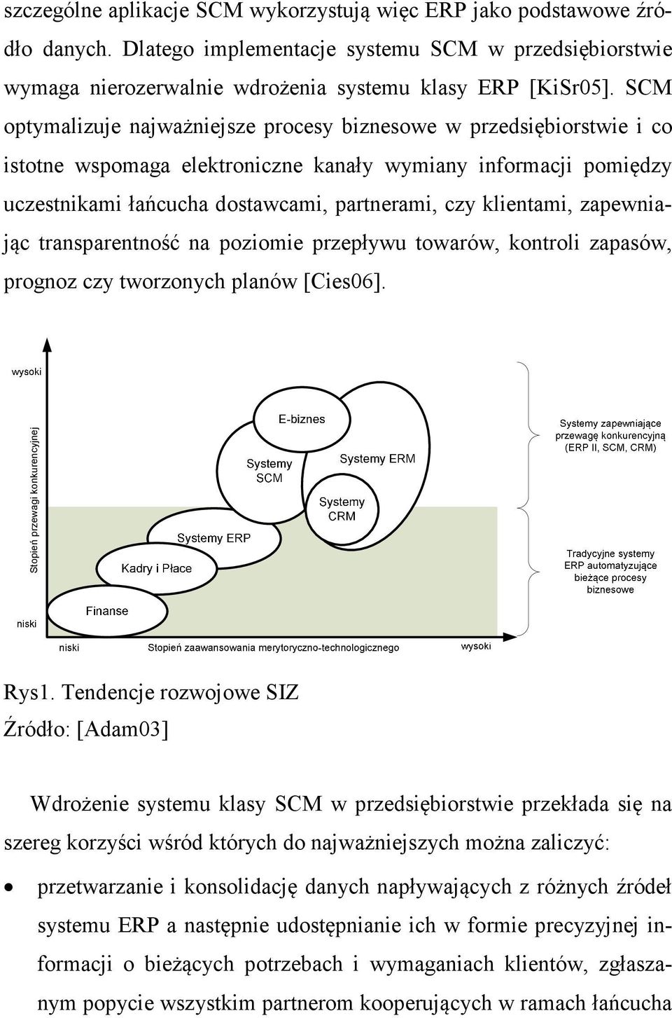 klientami, zapewniając transparentność na poziomie przepływu towarów, kontroli zapasów, prognoz czy tworzonych planów [Cies06]. Stopień przewagi konkurencyjnej Rys1.