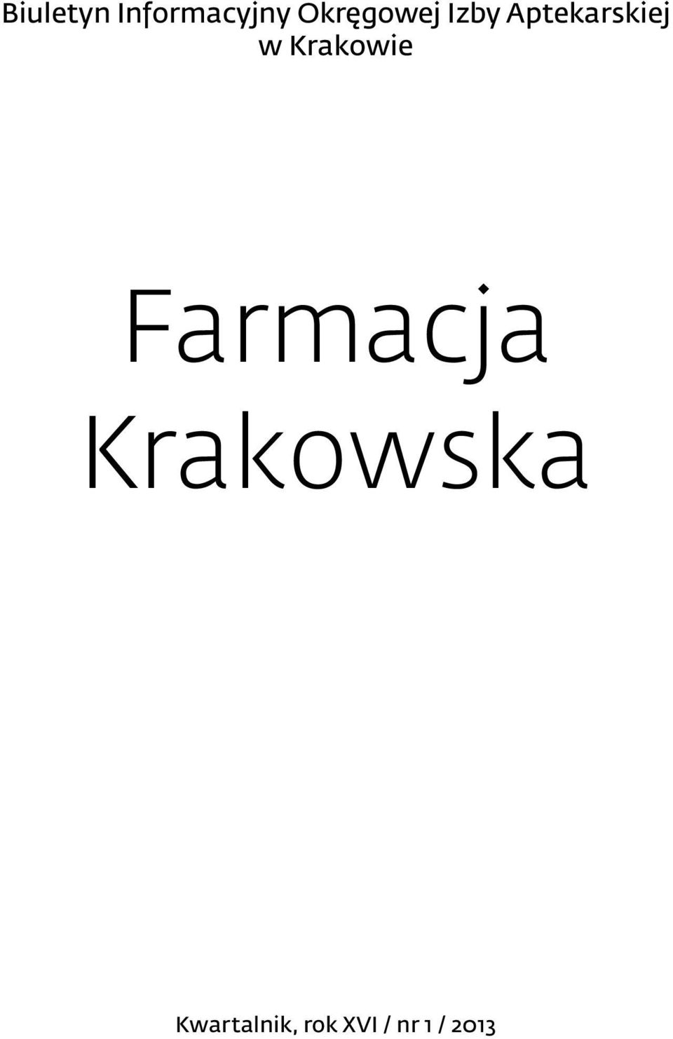 w Krakowie Farmacja