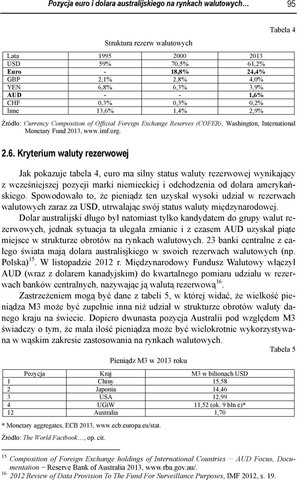 Spowodowało to, że pieniądz ten uzyskał wysoki udział w rezerwach walutowych zaraz za USD, utrwalając swój status waluty międzynarodowej.