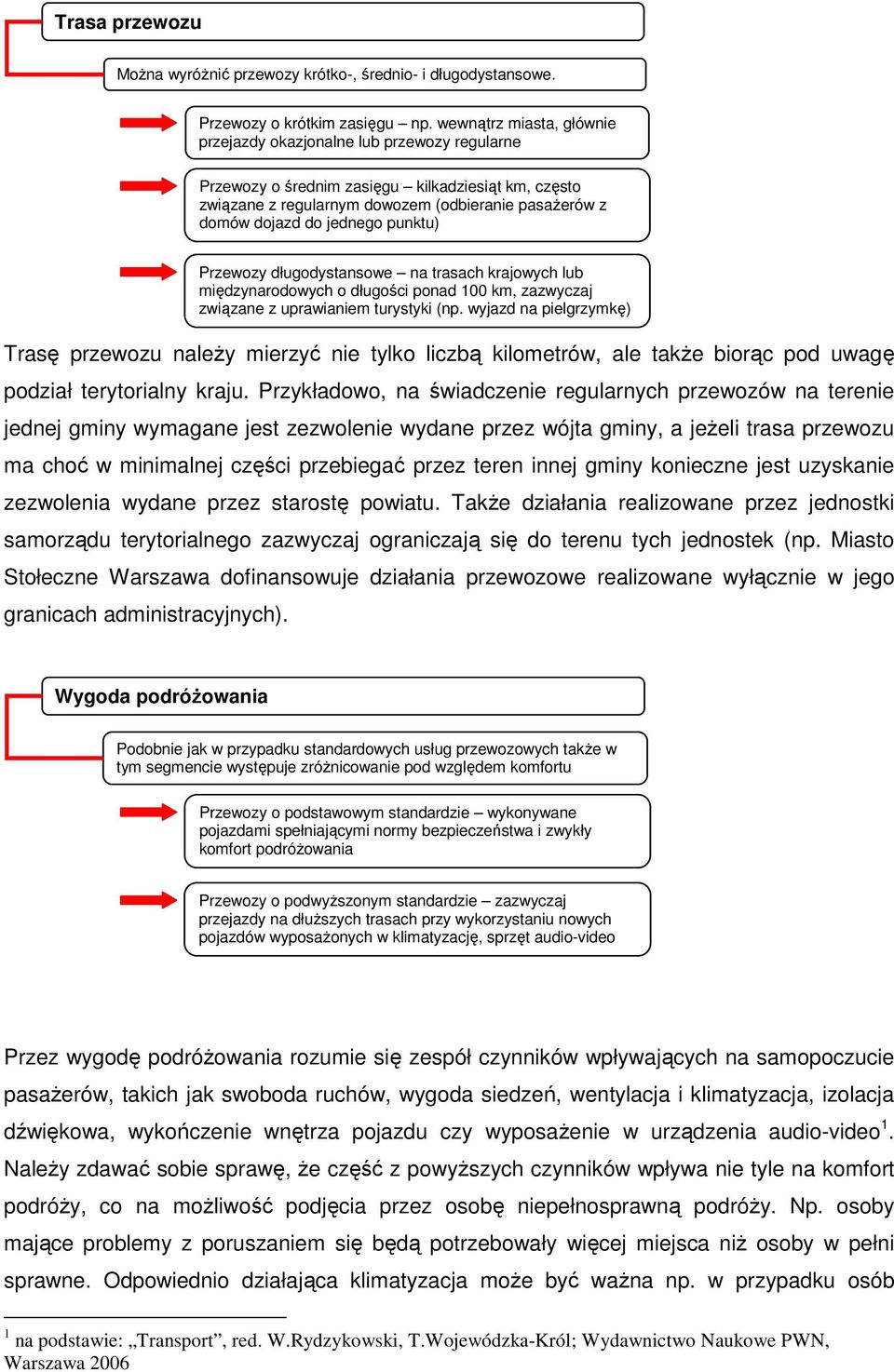 punktu) Trasę przewozu naleŝy mierzyć nie tylko liczbą kilometrów, ale takŝe biorąc pod uwagę podział terytorialny kraju.