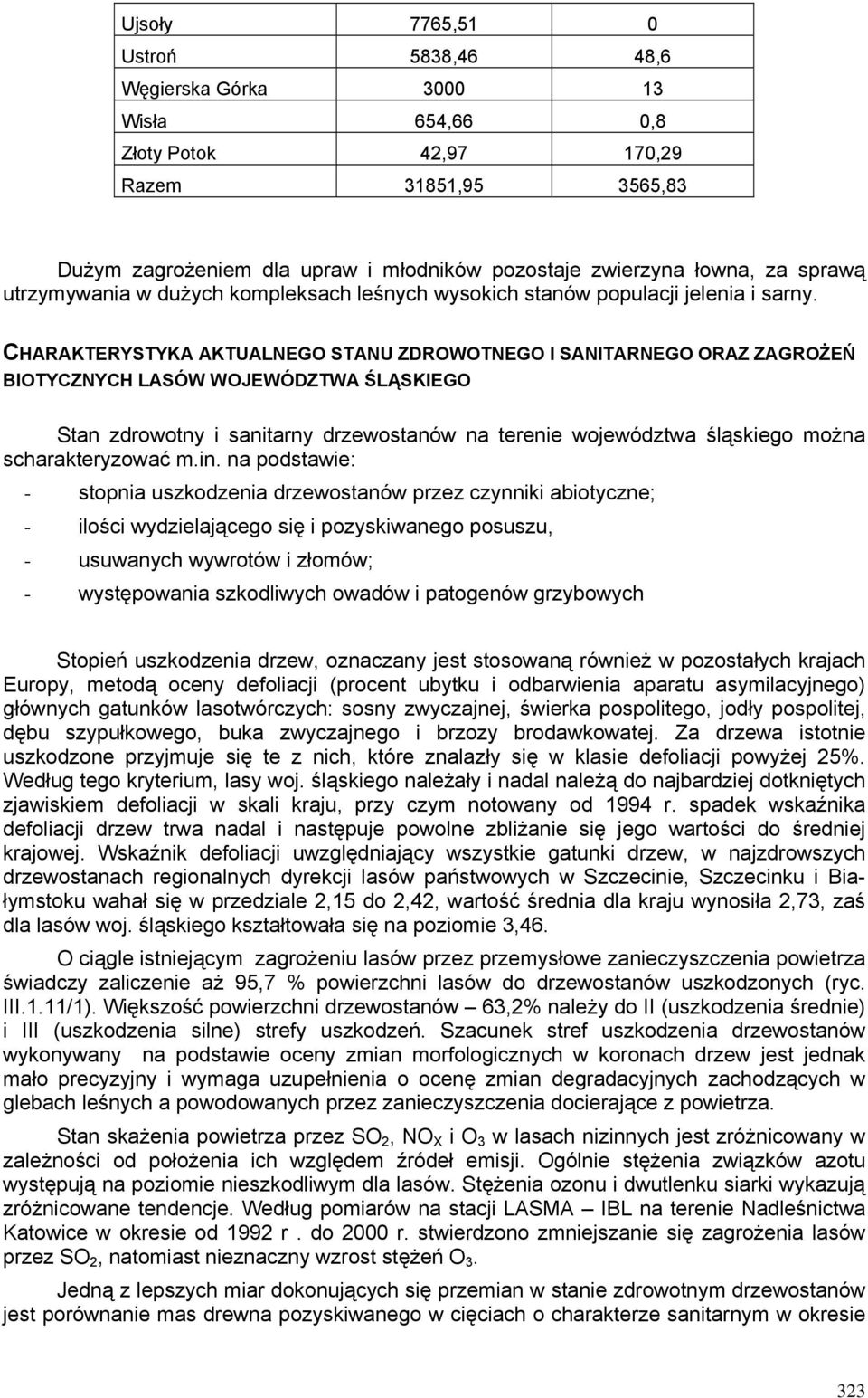 CHARAKTERYSTYKA AKTUALNEGO STANU ZDROWOTNEGO I SANITARNEGO ORAZ ZAGROŻEŃ BIOTYCZNYCH LASÓW WOJEWÓDZTWA ŚLĄSKIEGO Stan zdrowotny i sanitarny drzewostanów na terenie województwa śląskiego można