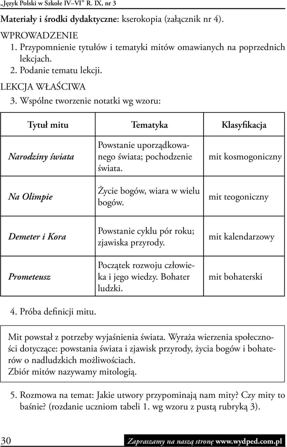 Życie bogów, wiara w wielu bogów. mit kosmogoniczny mit teogoniczny Demeter i Kora Prometeusz Powstanie cyklu pór roku; zjawiska przyrody. Początek rozwoju człowieka i jego wiedzy. Bohater ludzki.