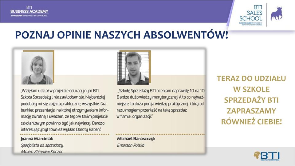 TERAZ DO UDZIAŁU W SZKOLE