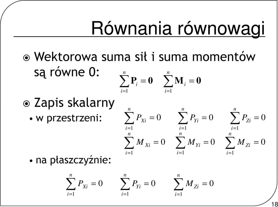 przestrzei: a płaszczyźie: P i i P Xi i M Xi