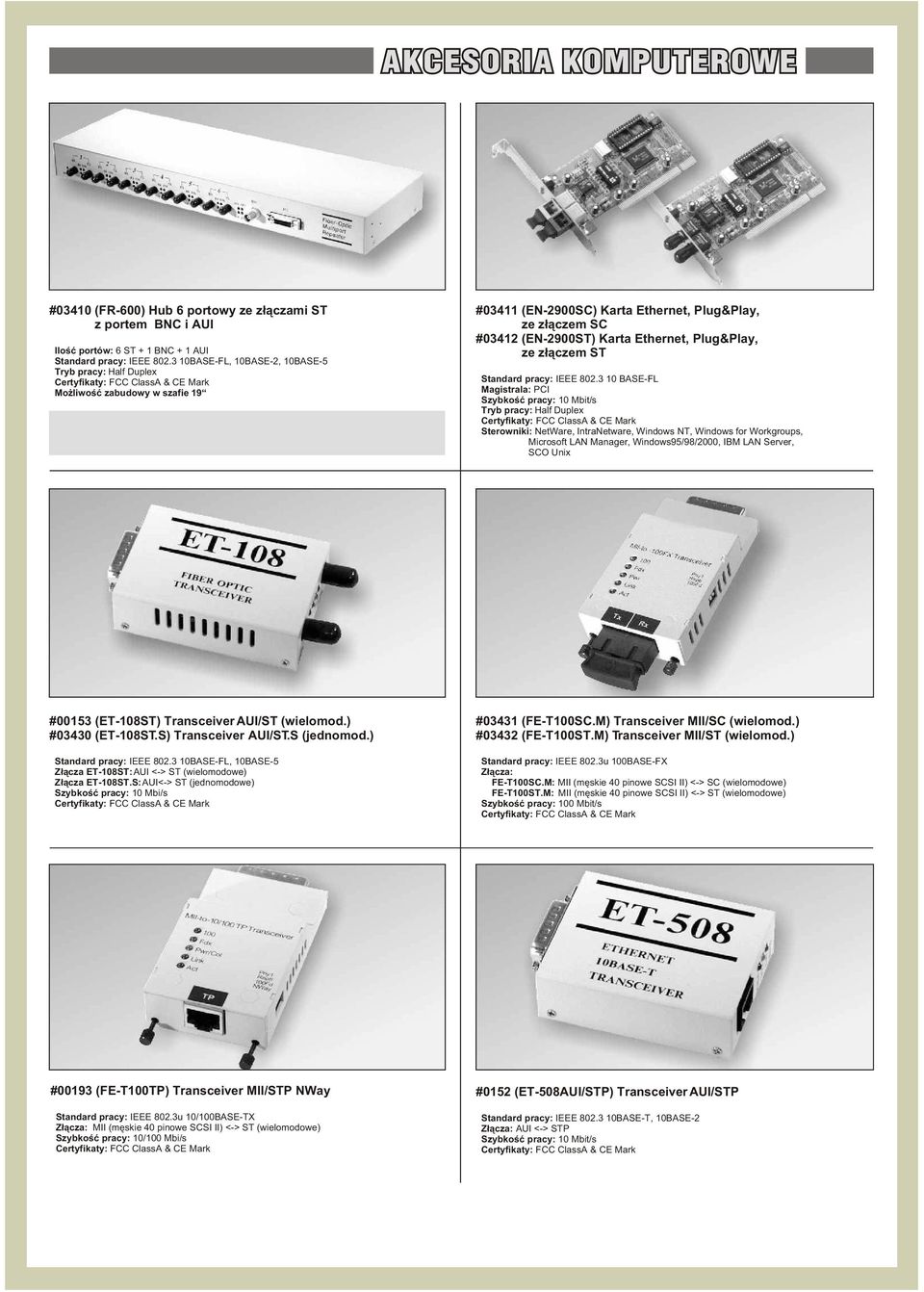 z³¹czem ST. Standard pracy: IEEE 802.