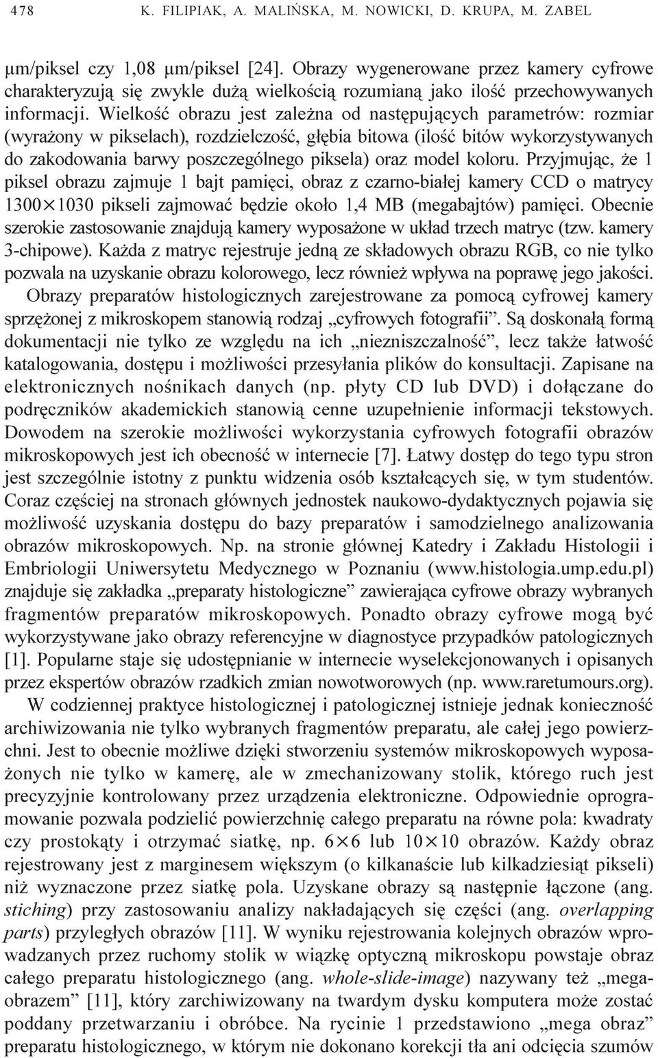 Wielkoœæ obrazu jest zale na od nastêpuj¹cych parametrów: rozmiar (wyra ony w pikselach), rozdzielczoœæ, g³êbia bitowa (iloœæ bitów wykorzystywanych do zakodowania barwy poszczególnego piksela) oraz