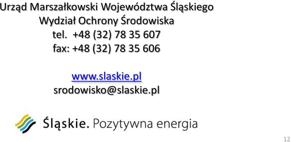 tel. +48 (32) 78 35 607 fax: +48 (32)