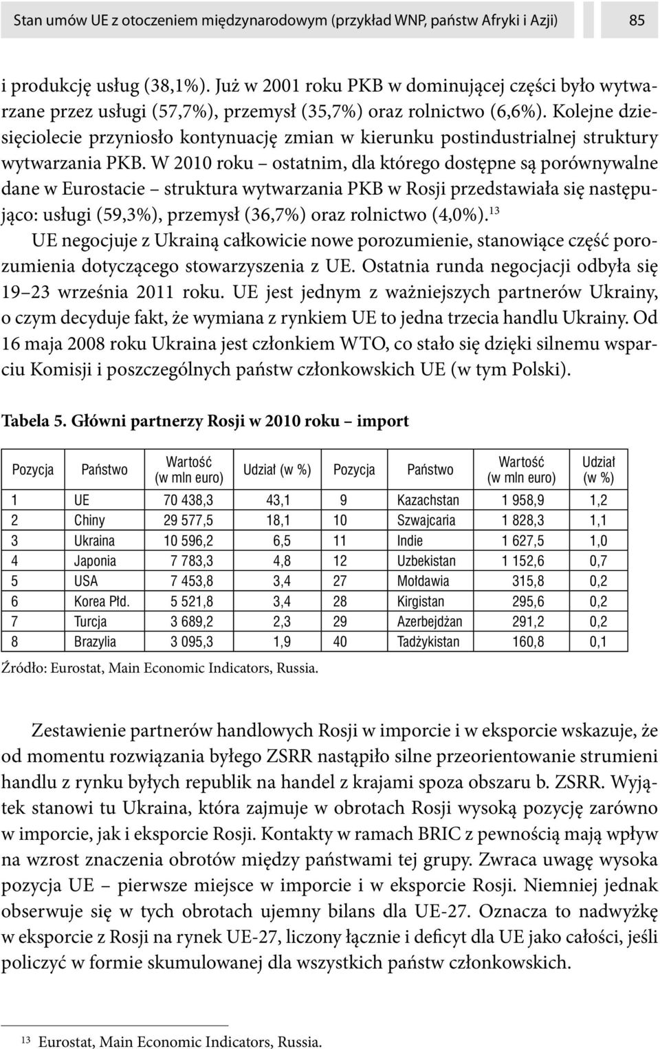 Kolejne dziesięciolecie przyniosło kontynuację zmian w kierunku postindustrialnej struktury wytwarzania PKB.