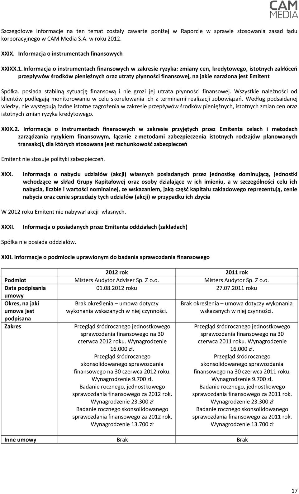 Emitent Spółka. posiada stabilną sytuację finansową i nie grozi jej utrata płynności finansowej.