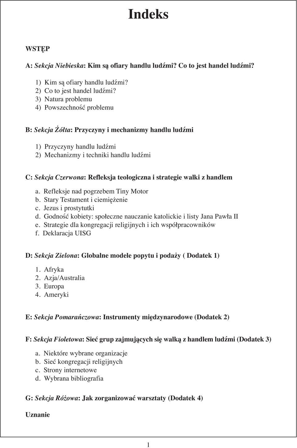 teologiczna i strategie walki z handlem a. Refleksje nad pogrzebem Tiny Motor b. Stary Testament i ciemiężenie c. Jezus i prostytutki d.